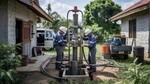 Deep tubewell drilling and installation service by AMB Water Technology in Sylhet.